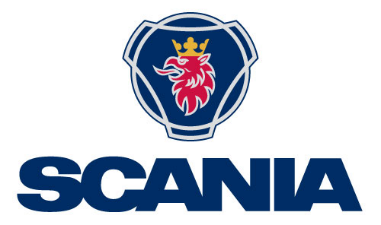 Scania in Logo in Blue Color on White Background