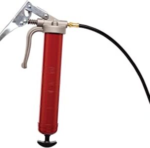 A Pump in Red Color With Black Pipe