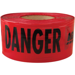 Here's an alt tag for the image: `Red danger tape roll`