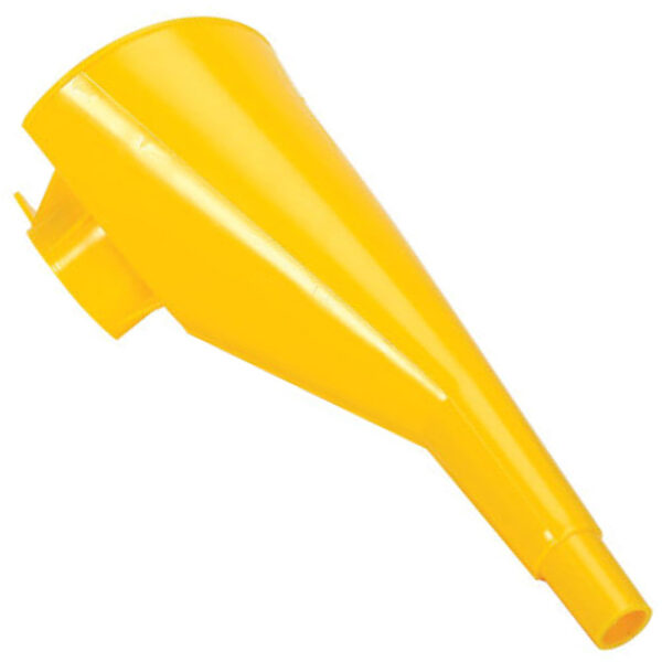 A Yellow Color Funnel for Gas on White Background