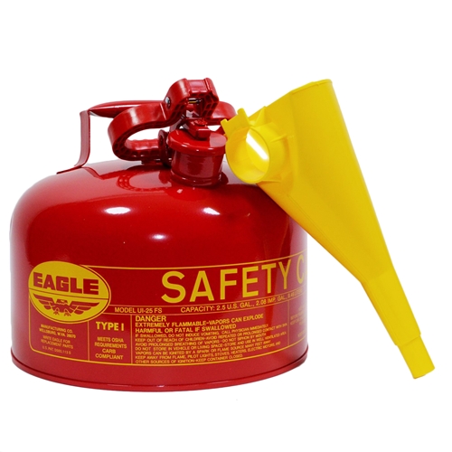 A Red Color Gas Metal Cylinder With Yellow Funnel Copy