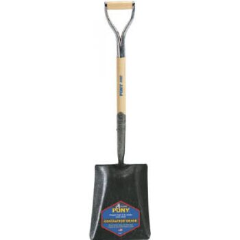 A Black Pan Shovel With Wooden Handle